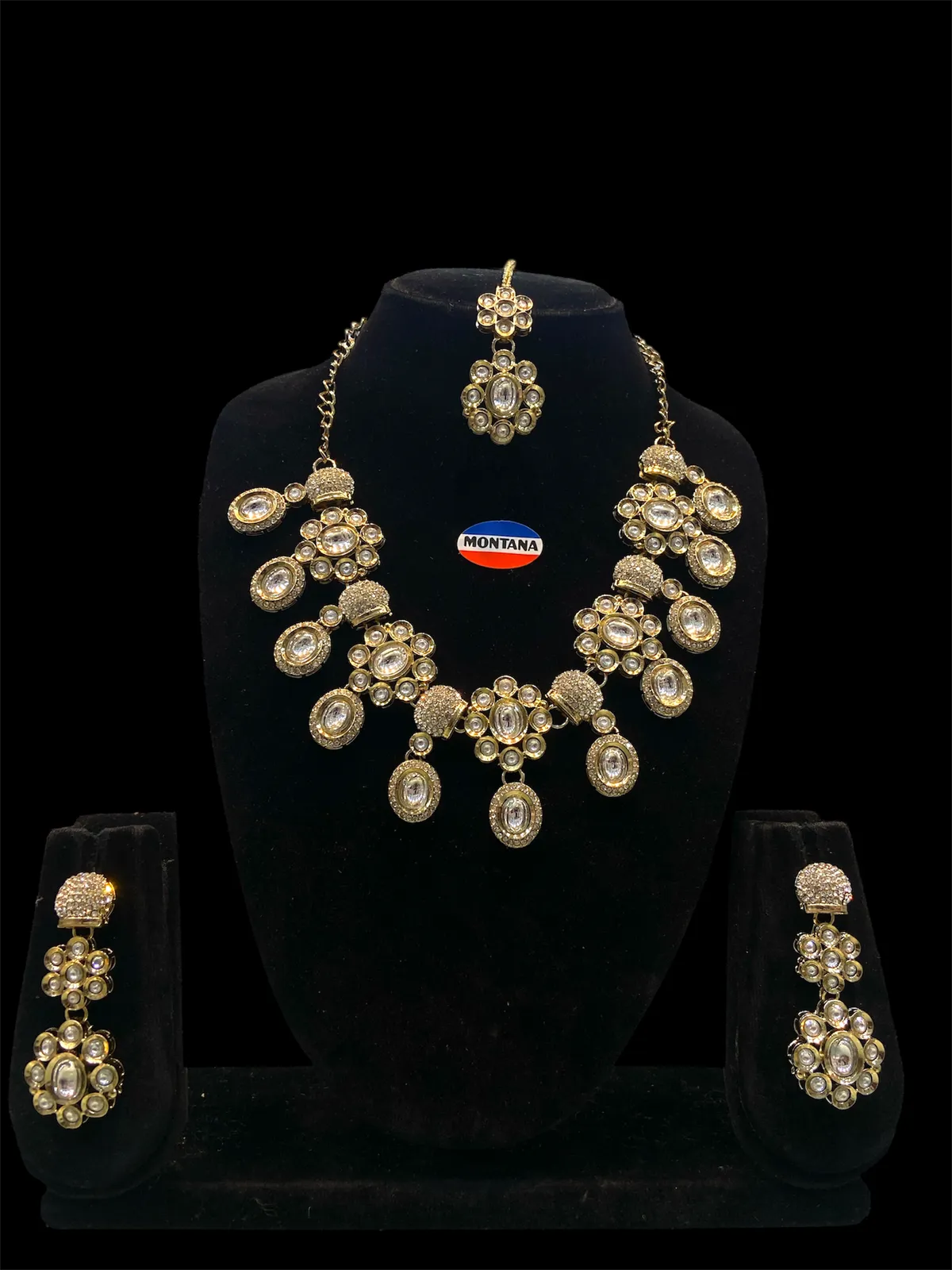 White Kundan Necklace Set for Women