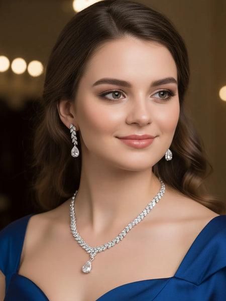 Rhodium Necklace Set for Women