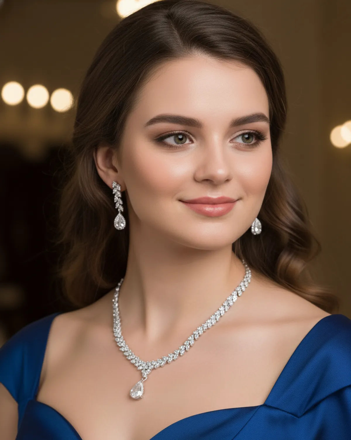 Rhodium Necklace Set for Women