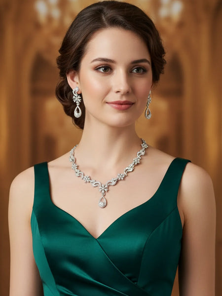 Rhodium Necklace Set for Women