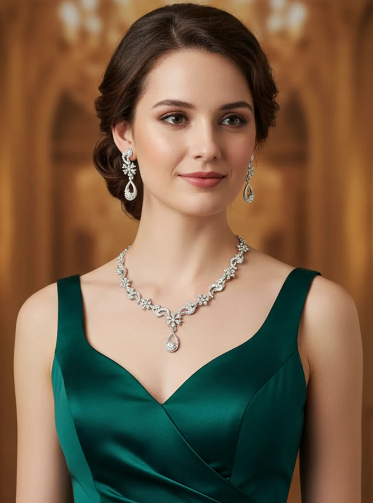 Rhodium Necklace Set for Women