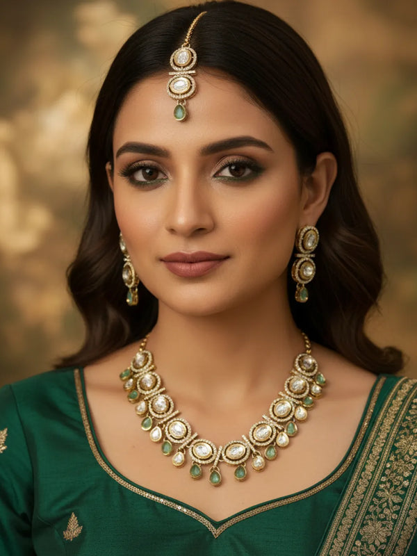 Mint Kundan Set for women