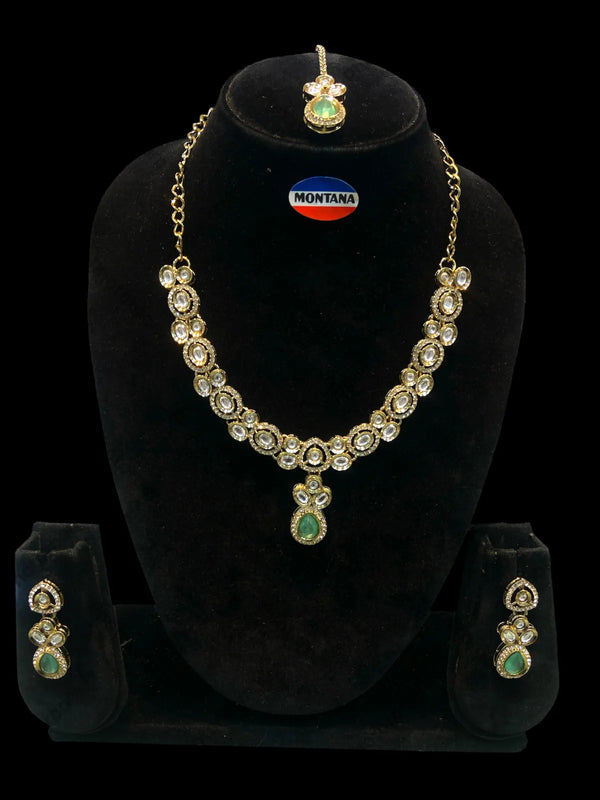 Mint Kundan Set for women