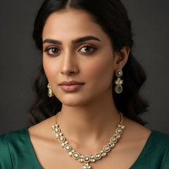 Mint Kundan Set for women
