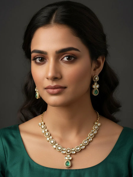 Mint Kundan Set for women