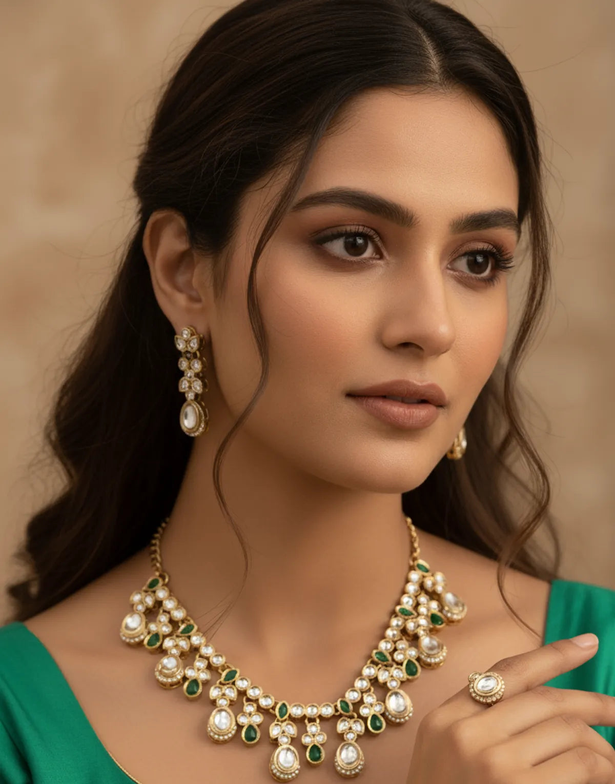White Kundan Set for women