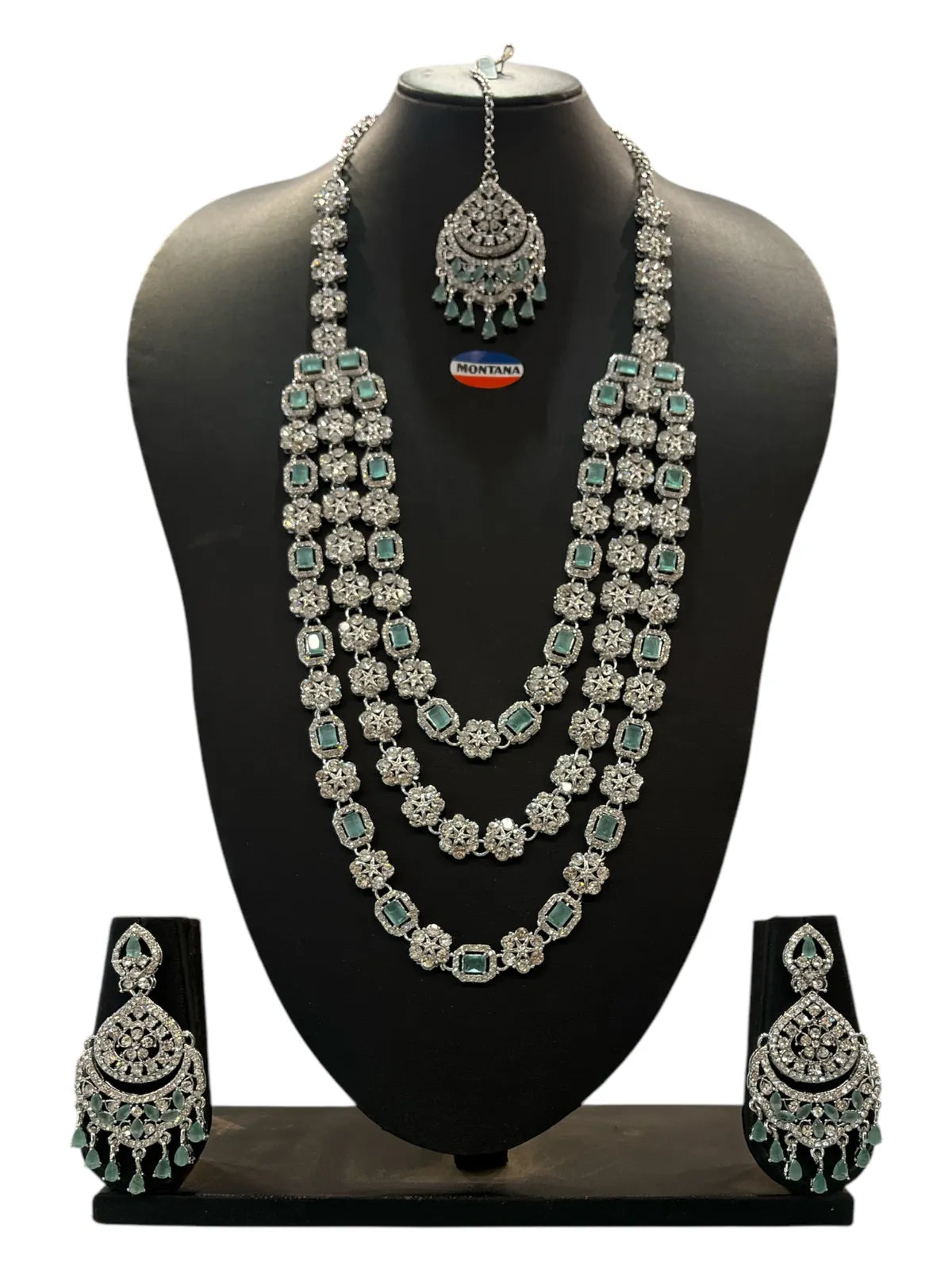 Ruby Brass Multilayer Necklace Set For Women