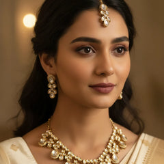 White Kundan Set for women