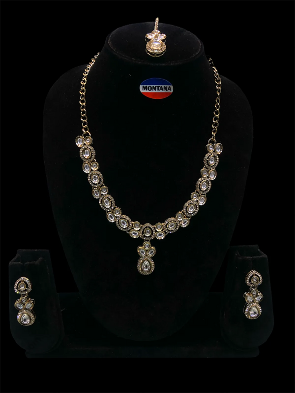 White Kundan Set for women