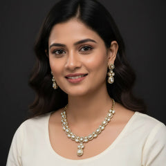 White Kundan Set for women