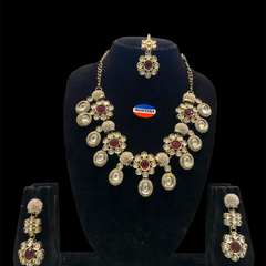 Ruby Kundan Necklace Set for Women