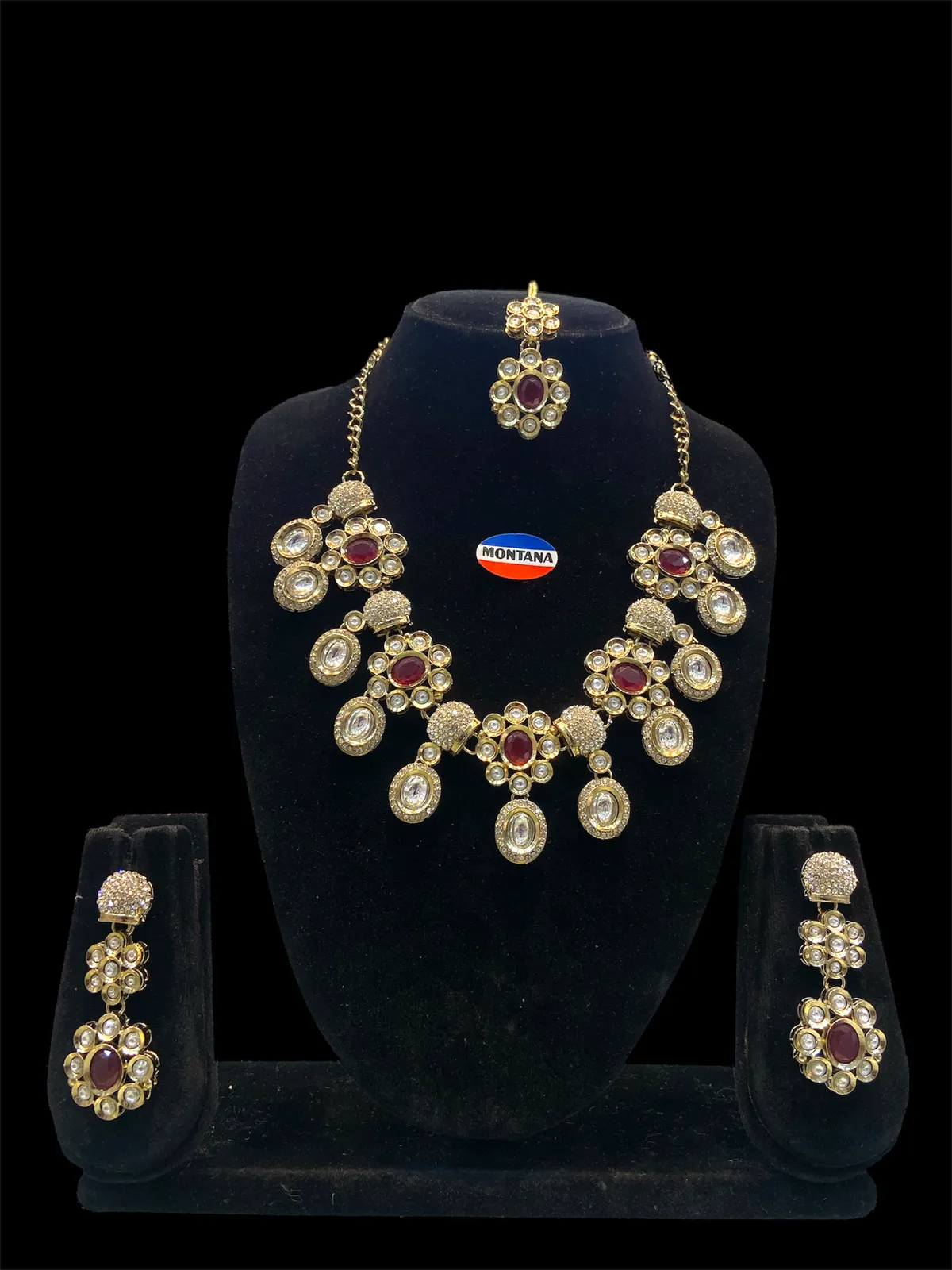 Green Kundan Necklace Set for Women