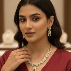 Wine Kundan Set for women