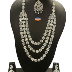 White Brass Multilayer Necklace Set For Women