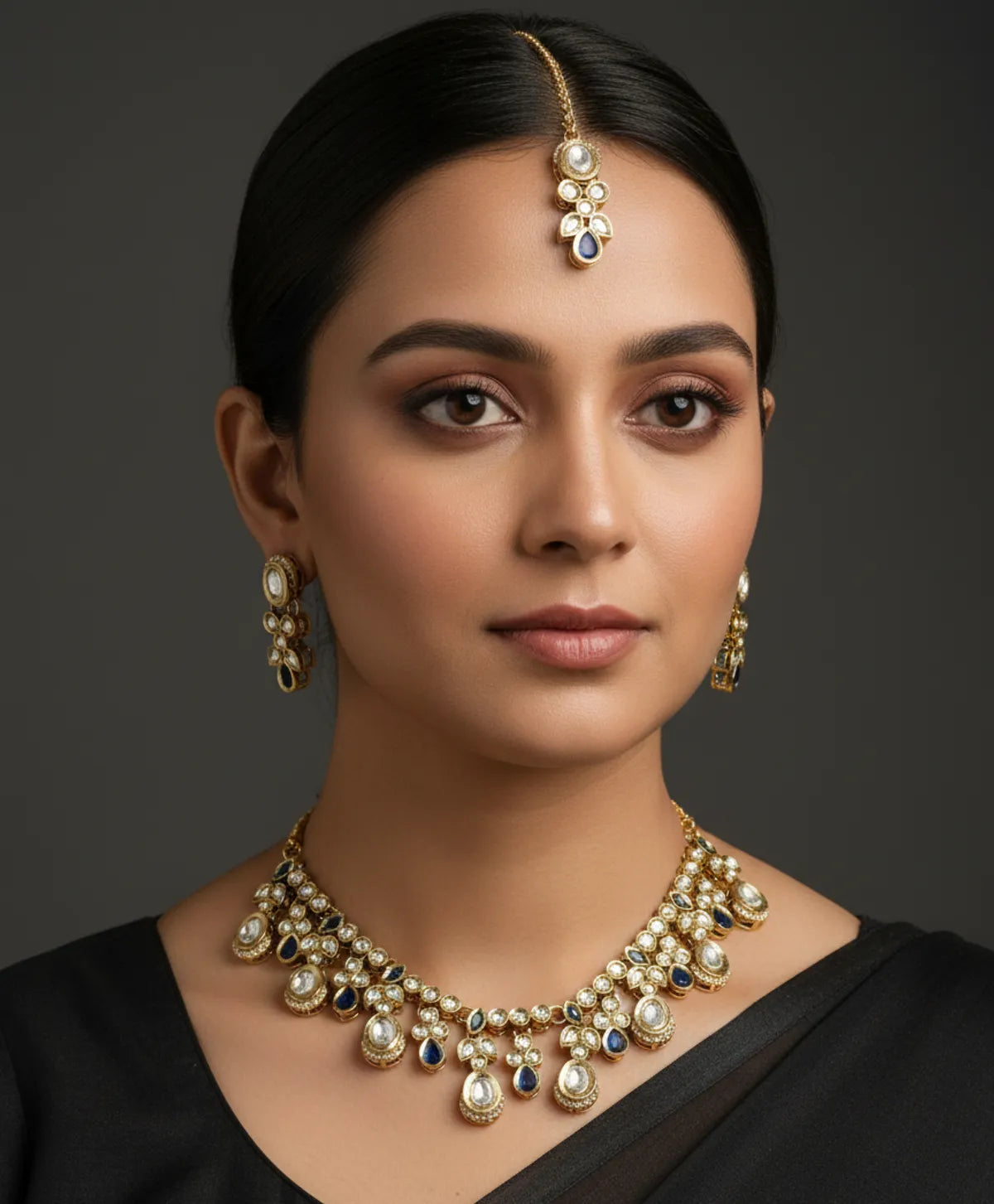 White Kundan Set for women