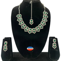 Green Glass stone Necklace set for Women