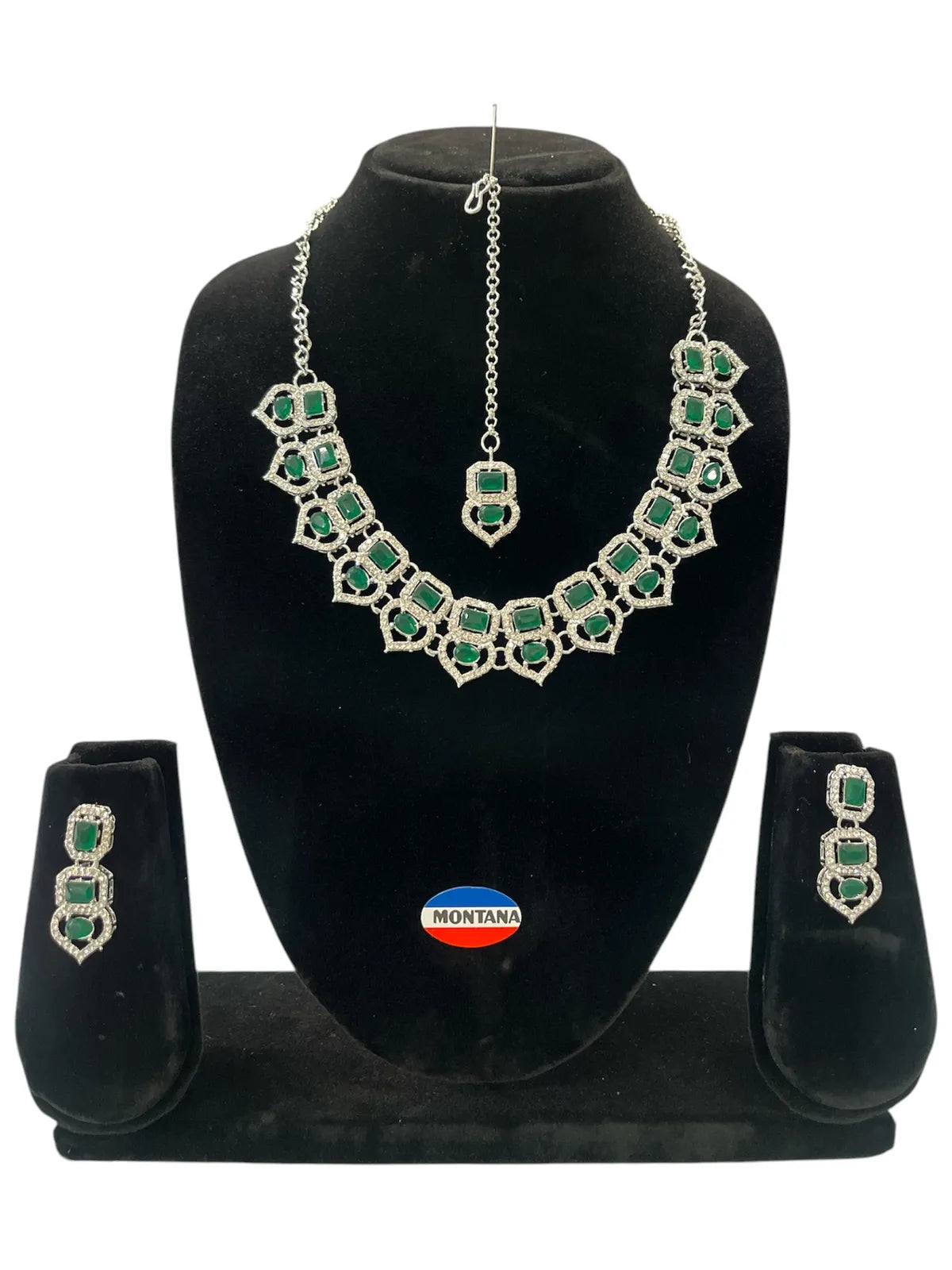 Green Glass stone Necklace set for Women