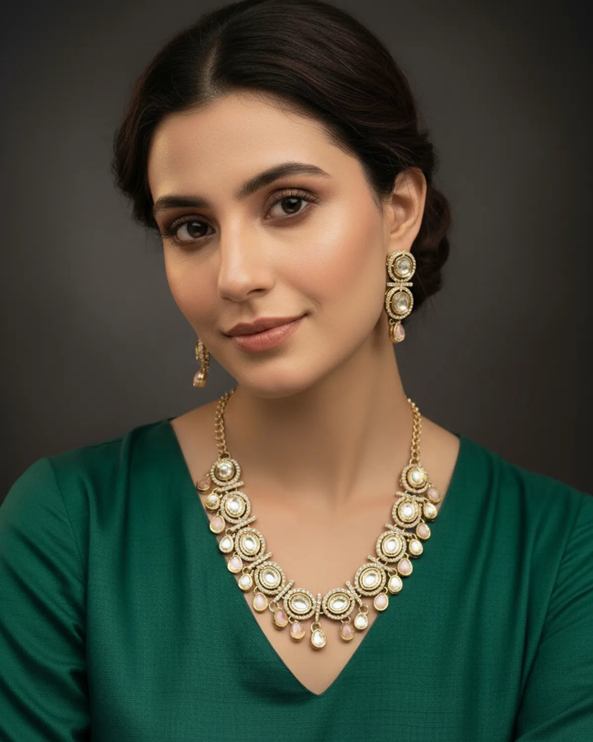 Pink Kundan Set for women