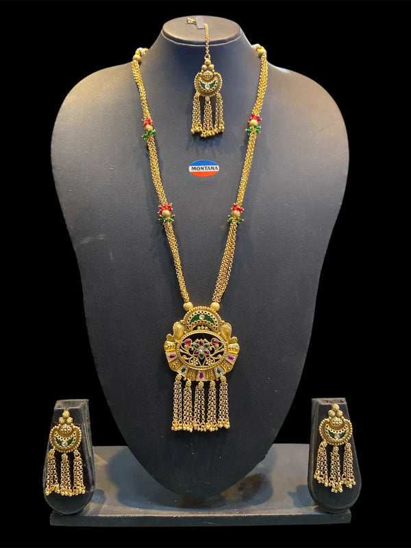 Heritage Kundan Long Necklace Set for Women