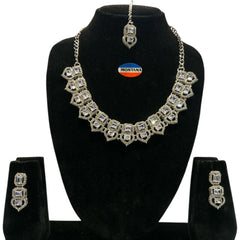White Glass stone Necklace set for Women