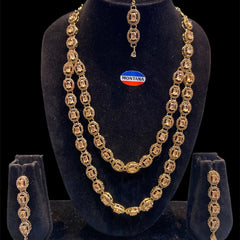 LCT Golden Brass Multilayer Necklace Set For Women