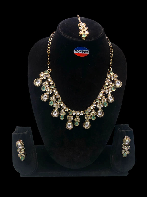 Mint Kundan Set for women