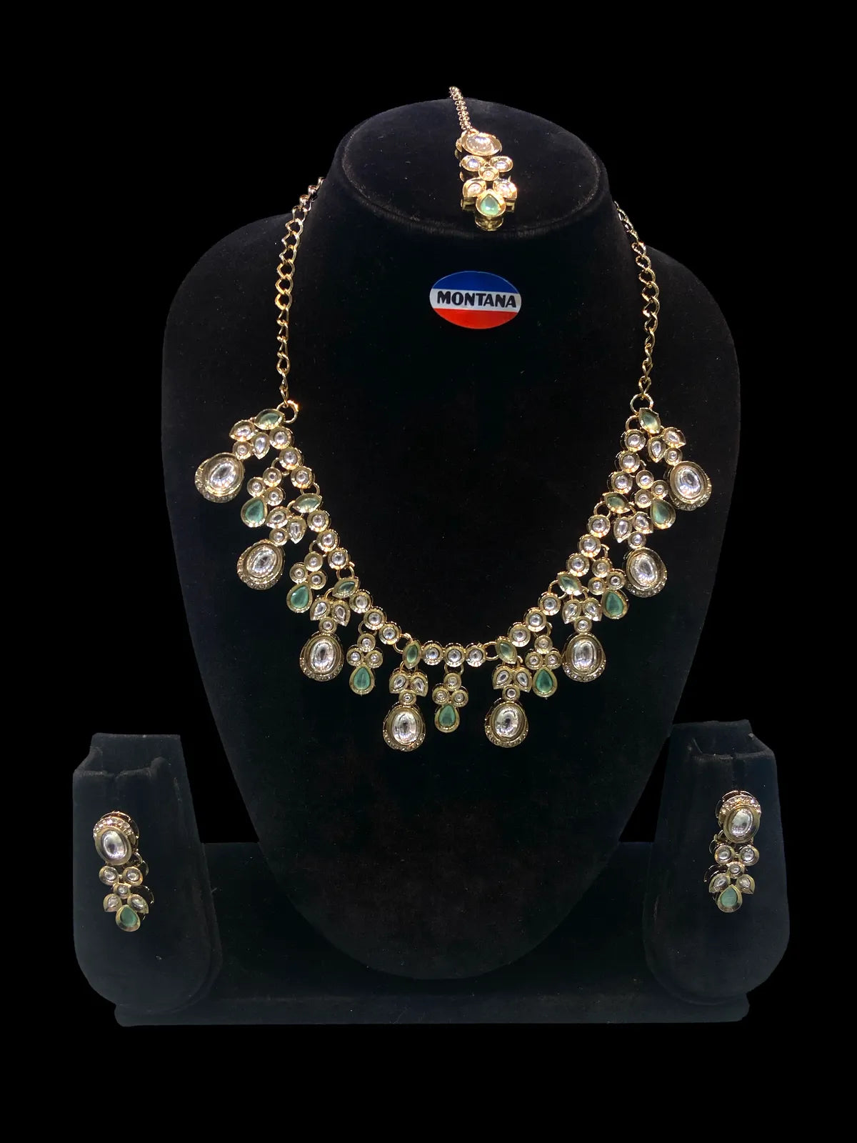 Mint Kundan Set for women