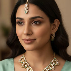 Mint Kundan Set for women