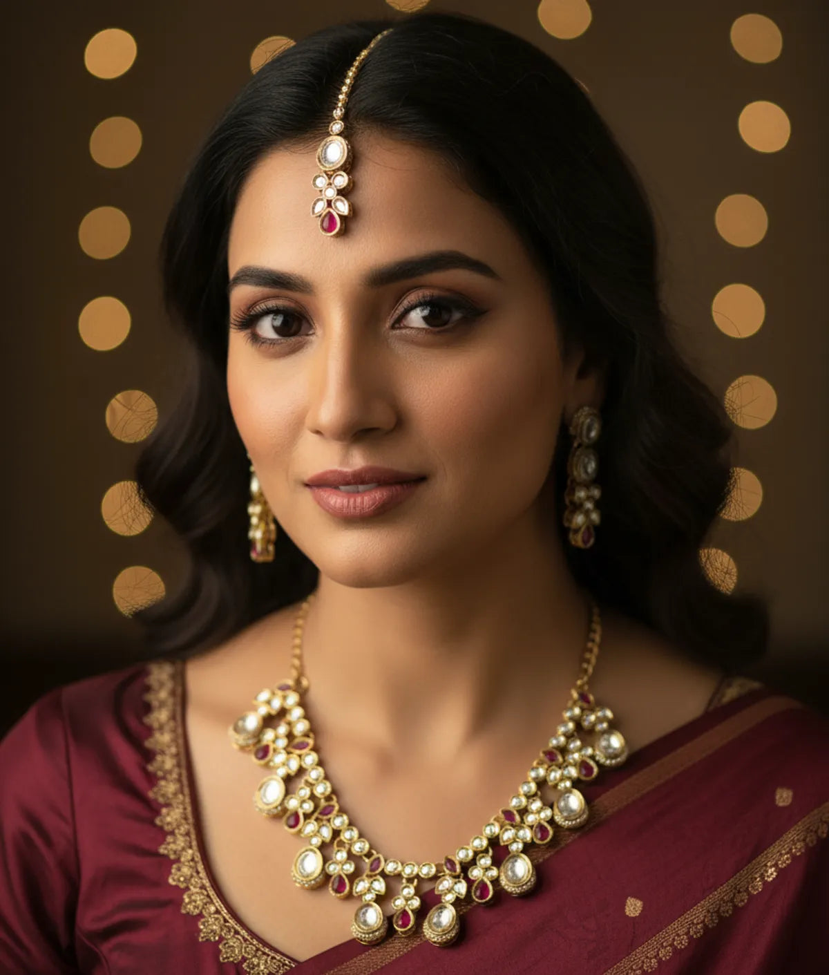 White Kundan Set for women