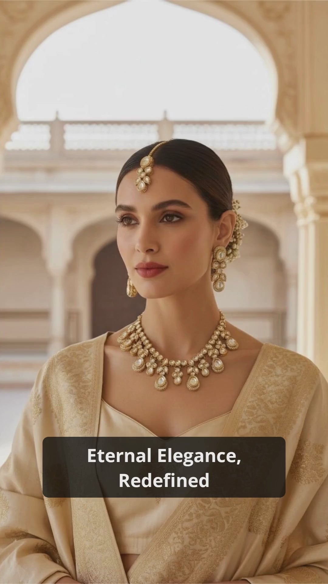 White Kundan Set for women