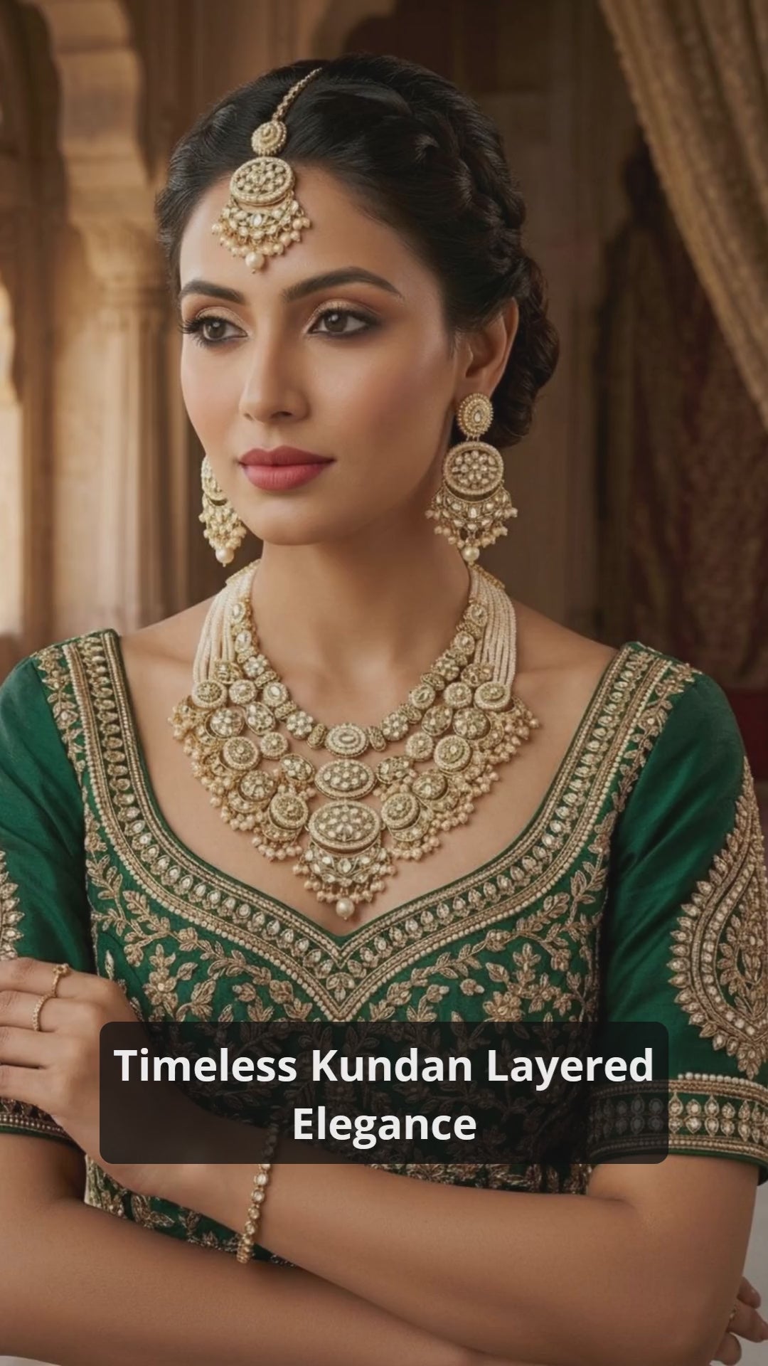 White Kundan Multilayer Choker Set