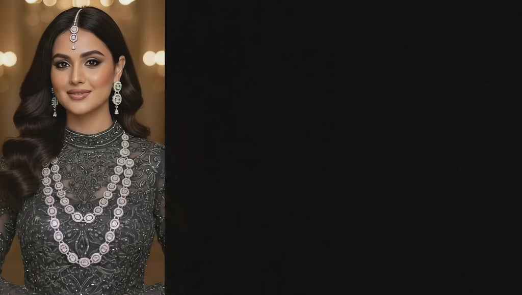 White Brass Multilayer Necklace Set For Women