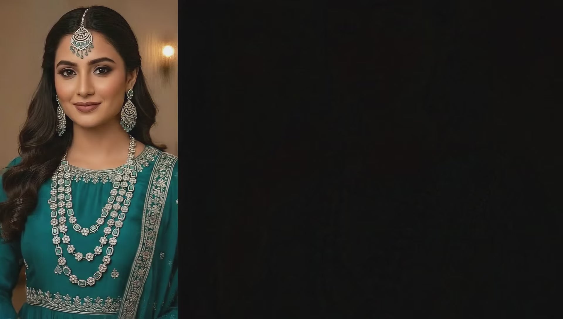 Mint Brass Multilayer Necklace Set For Women