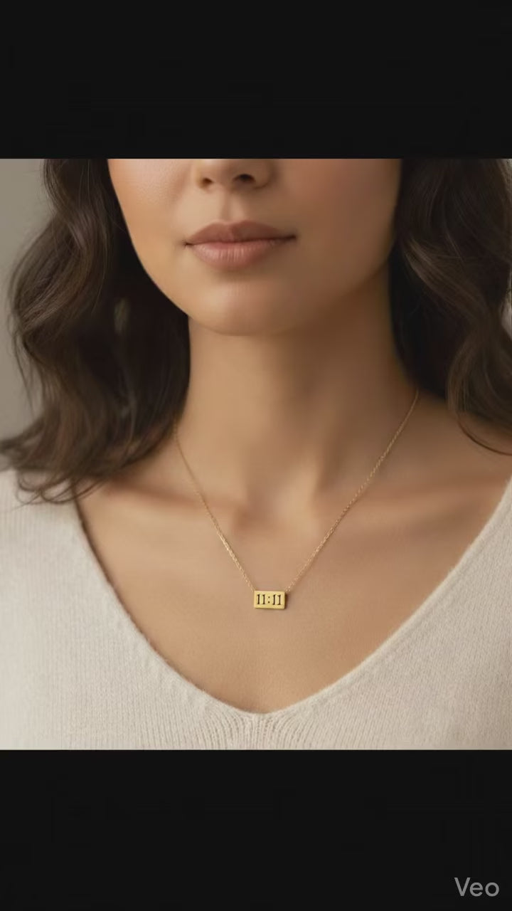 Anti Tarnish 11:11 pendant set for women