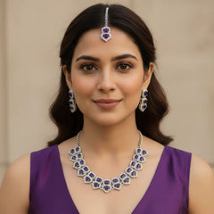 Wine Glass stone Necklace set for Women