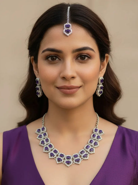 Wine Glass stone Necklace set for Women