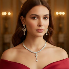 Rhodium Necklace Set for Women
