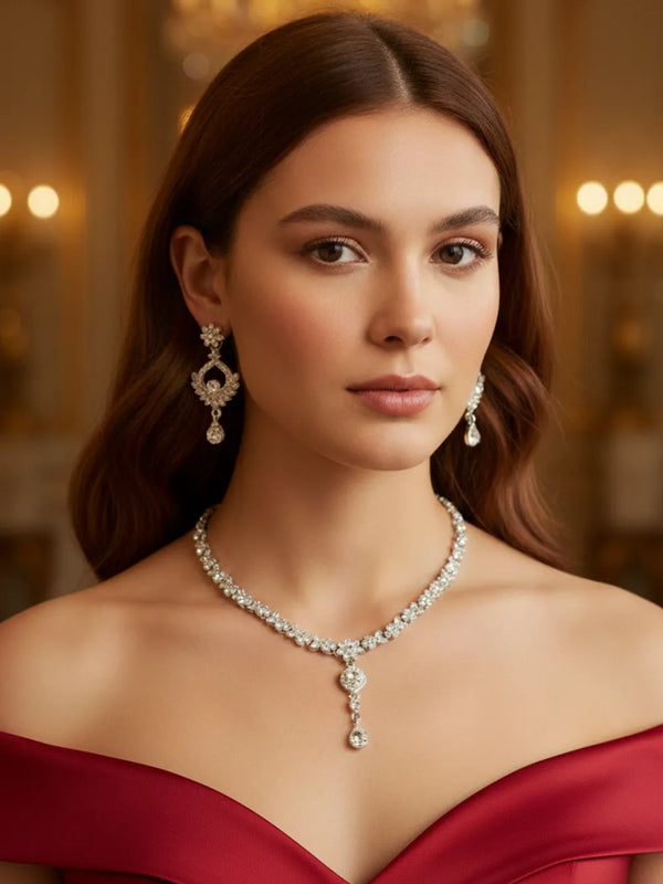 Rhodium Necklace Set for Women