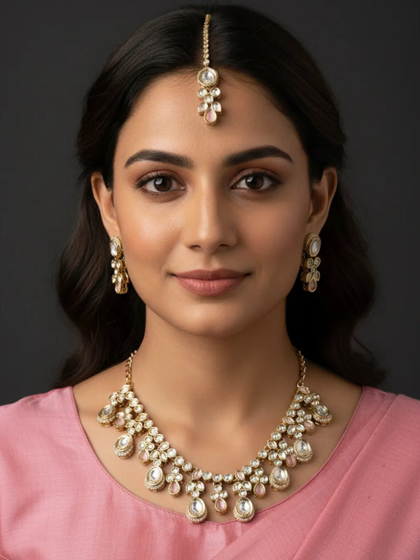 Pink Kundan Set for women