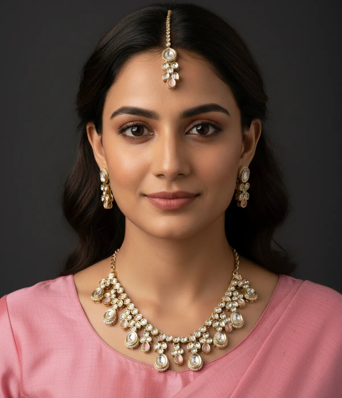 White Kundan Set for women