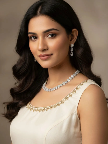 Rhodium Necklace Set for Women