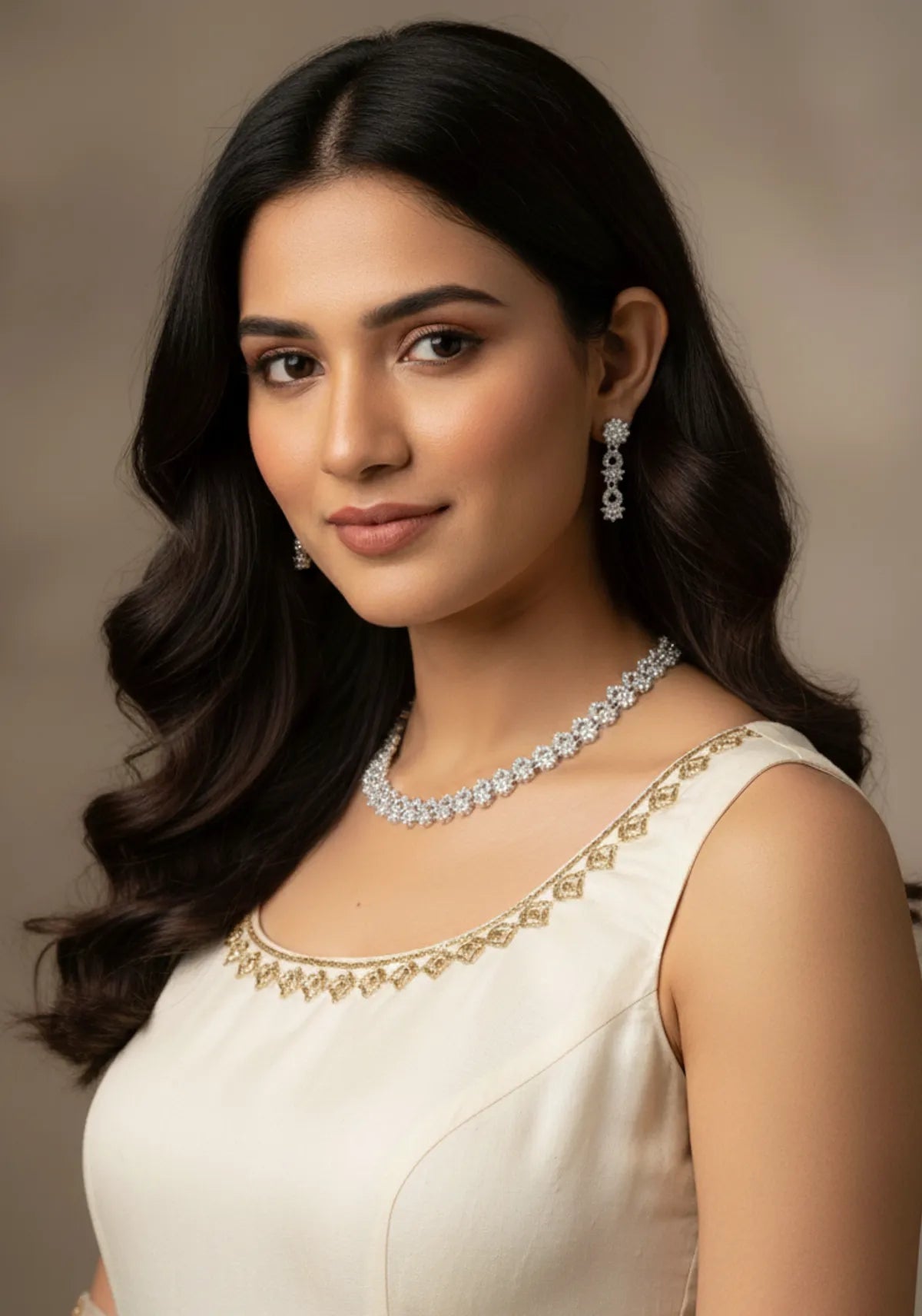 Rhodium Necklace Set for Women