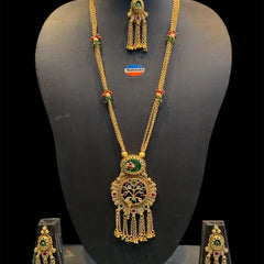 Heritage Kundan Long Necklace Set for Women