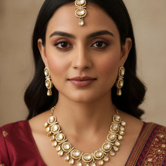 White Kundan Set for women