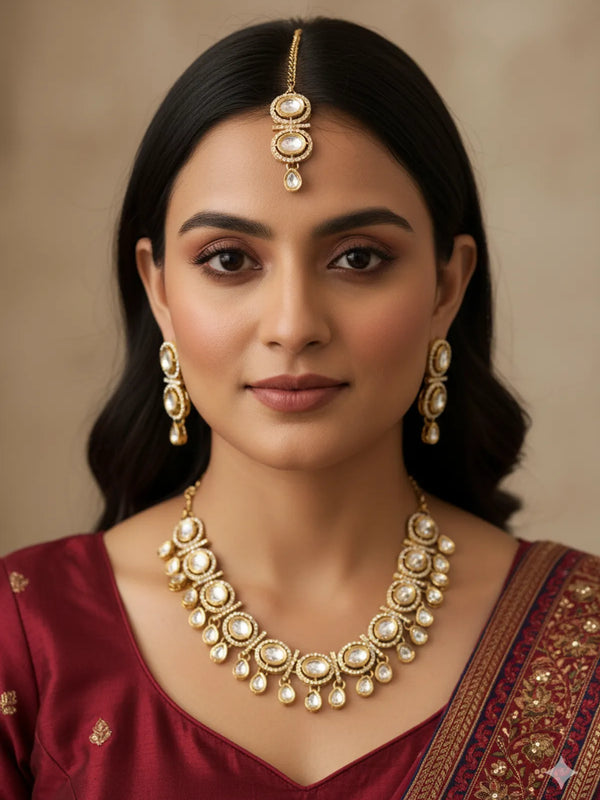 White Kundan Set for women