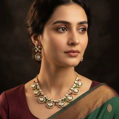 Maroon Kundan Set for women