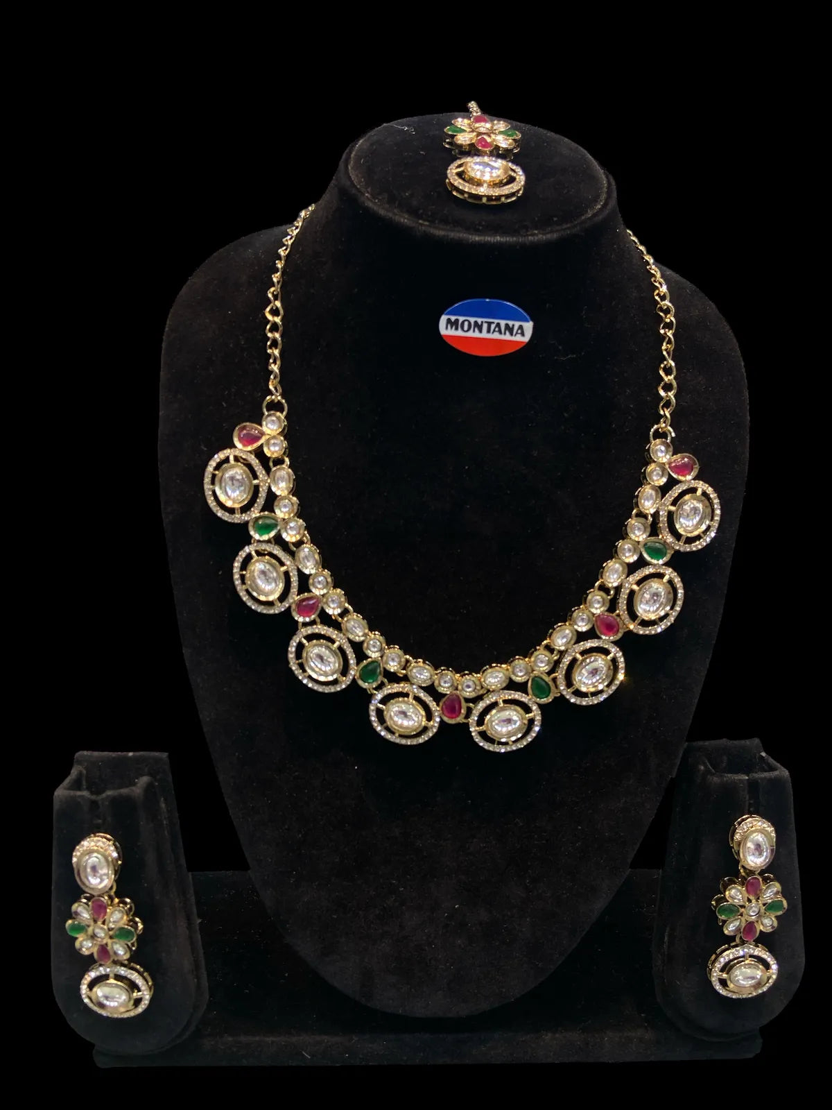 Maroon Kundan Set for women