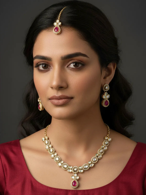 Ruby Kundan Set for women