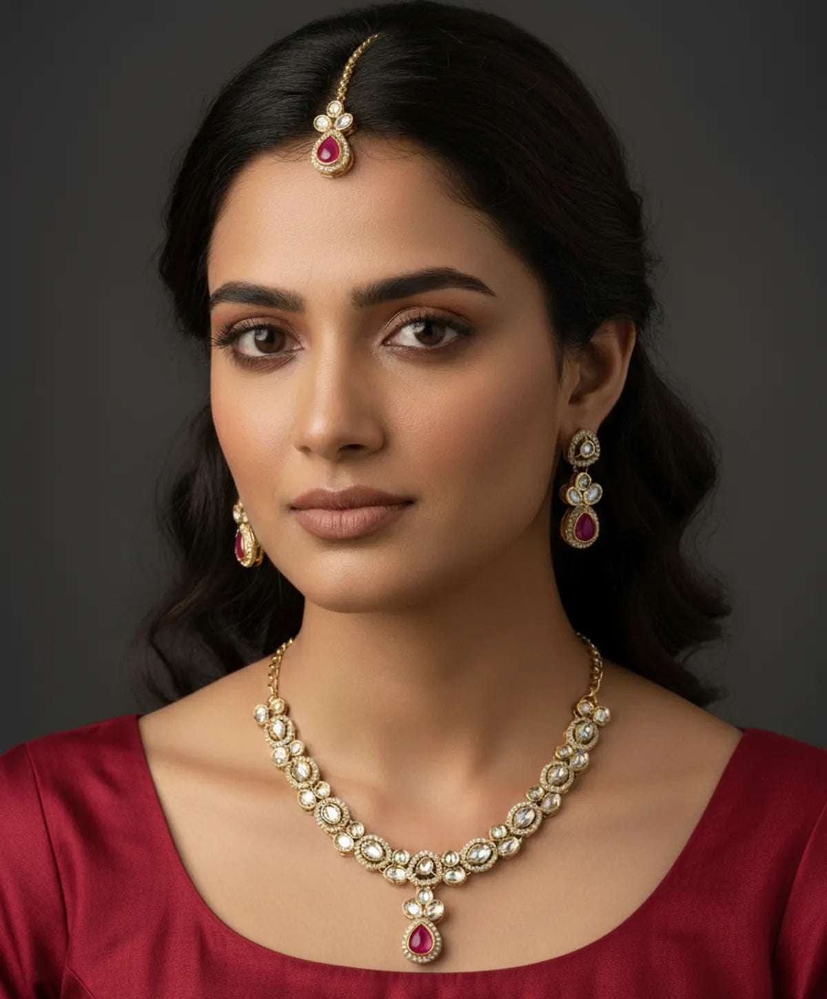 Ruby Kundan Set for women